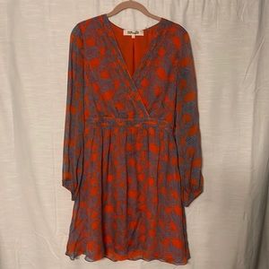 Diane Von Furstenberg silk wrap mini dress, size 6.